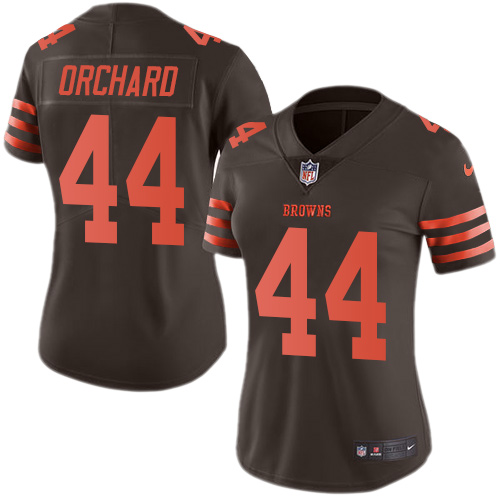 Women's Limited Nate Orchard Nike Jersey Brown - #44 Rush NFL Cleveland Browns